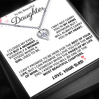 To My Daughter 925 Sterling Silver pendant Necklace Daughter Gift from Dad. $29.99