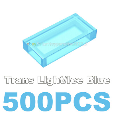 #ad 500 NEW Transparent Dark Blue 1x2 Flat Tiles ID 3069 306901 Finishing Modular $17.59