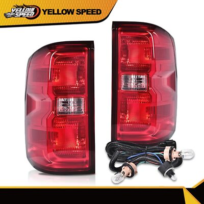 #ad Fit For 2014 2018 Chevy Silverado 1500 2500 3500 Tail Lights Brake Lamps w bulbs $47.00