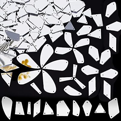 #ad Pandahall 180pcs Sew on Mirror Rhinestones 10 Style Sew on Acrylic Mirror Di $19.47