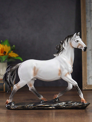 #ad Vintage Style White Horse Statue Decorative Horse Figurine For Home Decoration $47.99