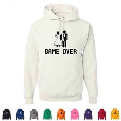 #ad Game Over Funny Wedding Bachelor Party Gift Ideas Mens Gamer Hoodies $26.00