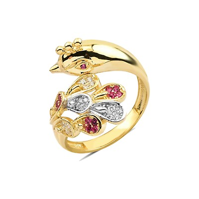 #ad Vintage 14k Solid Gold Peacock Ring Peacock Ring Minimalist Real Ring Peacock $438.90