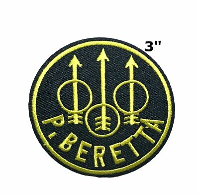 #ad P. Beretta Logo Patch Embroidered Hook Loop Applique Badge Tactical Morale $5.95