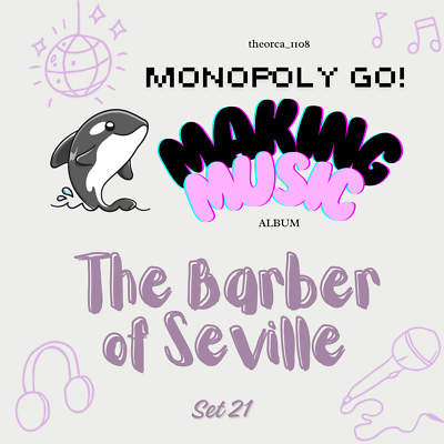 #ad Monopoly Go 5🌟 Stickers Set 21 The Barber of Seville READ DESCRIPTION $5.99