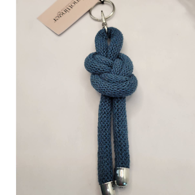 #ad Figure 8 Knotted Rope Keyring Key Chain Bag Charm Peacock Blue $15.00