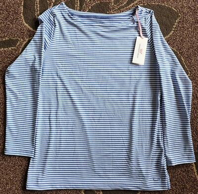 #ad Vineyard Vines NWT Blue White Stripe UPF Quick Dry Light Weight Sankaty Shirt S $42.00