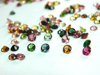 #ad VVS Natural Faceted Tourmaline Wholesale Genuine Calibrated Round Loose Gemstone $3.64