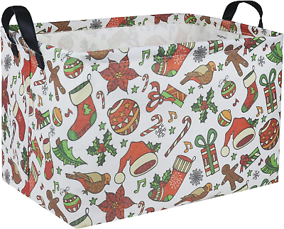 #ad Rectangular Christmas Basket Cute Christmas Gift Baskets for Families Baby Stora $34.32