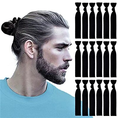 #ad 100pcs Elastic Hair Ties For Men Fabric Hair Ties Knotted Hair Bands For Mens... $18.40