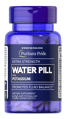 #ad EXTRA STRENGTH WATER PILLS WITH POTASSIUM 100 CAPS WATER RETENTION WEIGHT LOSS $12.87