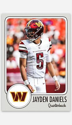 #ad Jayden Daniels Custom Washington Commanders Football Card Limited Edition $9.49