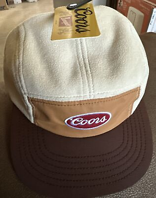 #ad Coors Banquet Vintage Hat Fuzzy Top Brown Cream Colored $25.00