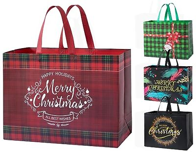 #ad #ad Christmas Gift Bags Extra Large 12 packs Christmas Bags With Handle Reusable ... $29.42