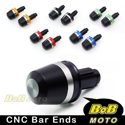 #ad CNC Black Bar Ends Plugs For Kawasaki ZX 6R 2007 2013 08 09 10 11 12 $21.10