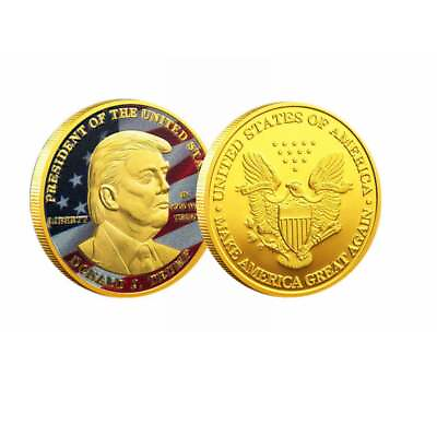 #ad 2024 President Donald Trump EAGLE USA Flag Commemorative Coin $0.99