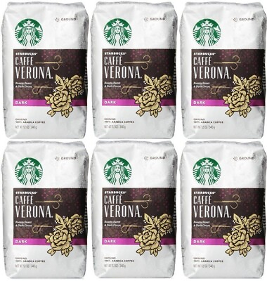 #ad #ad Starbucks Caffe Verona Dark Roast Ground Coffee 12oz 6 Pack $39.99