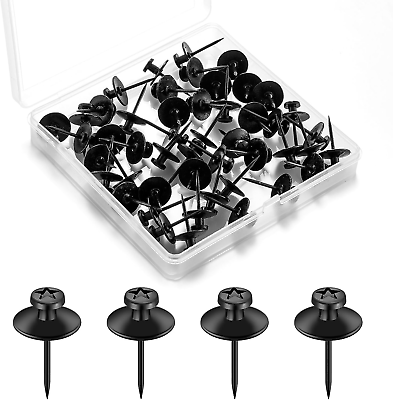 #ad 50 Pcs Black Double Headed Picture Hanging Nails Picture Nails Tacks for Wall $11.35