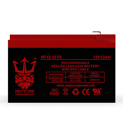 #ad Neptune Upg 12v 12ah F2 Battery Compatible Replacement for 6FM12 $27.99