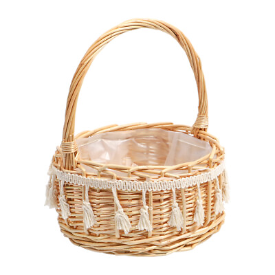 #ad Flower Gift Willow Flowers Girl Decorative Basket Rattan Woven $15.15
