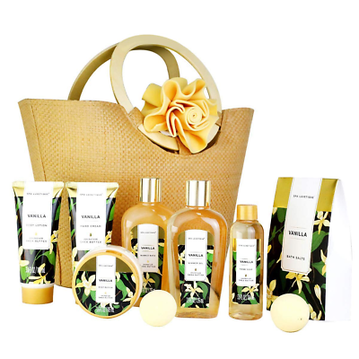 #ad Spa Gift Baskets for Women Vanilla Bath Set Women with Bubble Bath Gift Set $70.99