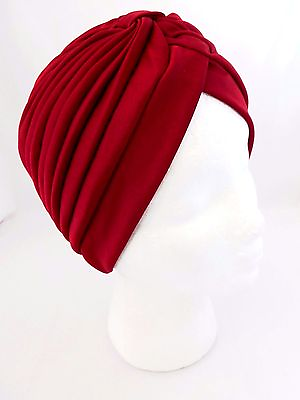 #ad Turban Head Wrap Pleated Solid Dark Colors Full Head Coverage $10.99