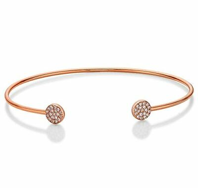 #ad Rose Gold Plated Silver Heart Bangle Silver Bangle Gift Zirconia GBP 29.99