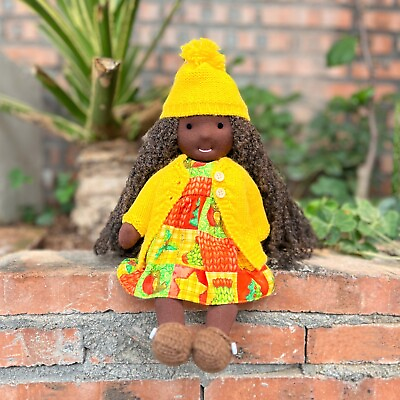#ad BlissfulPixie Handmade Waldorf 12quot; Ebony Doll Gift Girls African American Isla $129.00