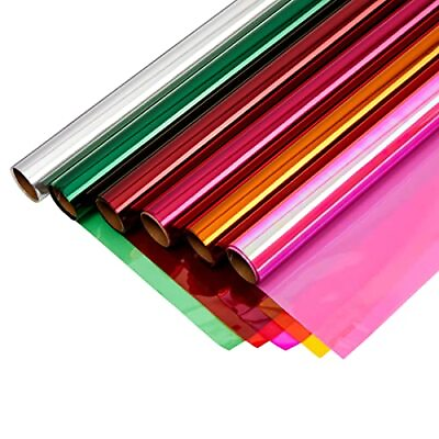 #ad 6 Rolls Transparent Colored Cellophane Wrap for Gift Wrapping 6 Colors 17 Inc... $26.90