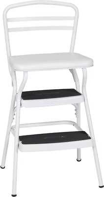 #ad 11130WHTE Retro Counter Chair Step Stool with Lift up Seat White $46.91