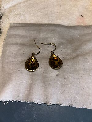 #ad Leopard Earrings Glass Dome $2.00