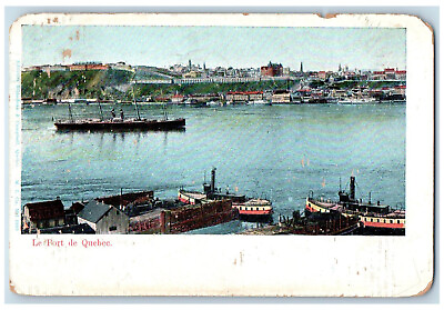 #ad 1906 Steamer Buildings Landing Le Fort De Quebec Canada Antique Postcard $14.98