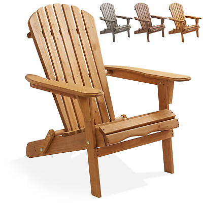 #ad Folding Adirondack Chair Cedar Wood Outdoor Fire Pit Patio Seating $289.99