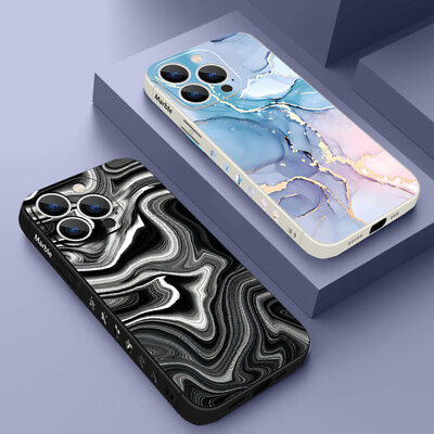 #ad Marble Case For iPhone 15 14 13 Pro Max 12 11 Shockproof TPU Soft Phone Cover $3.99