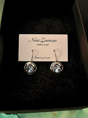 #ad Sterling Silver 925 LighBlue Quartz Drop Earrings Made in Israel By Noa Zuman $30.00