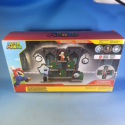 #ad Nintendo Deluxe Boo Mansion Playset Super Mario Bros. 10 Piece Toy Set Brand NEW $19.99