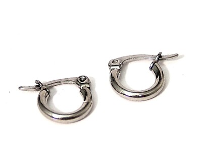 #ad Hoop Earrings 1 2 inch Surgical Steel Hypoallergenic Sensitive Ears SMALL $9.50