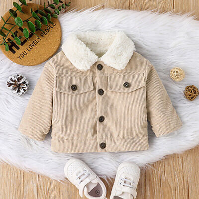 #ad Baby Toddler Girls Boys Winter Warm Coat Jacket Fleece Button Outerwear Clothes $7.79