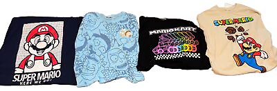 #ad NEW Big 5x Lot Graphic Print Shirts Super Mario Kart Rick Morty Embroidered NWOT $63.75