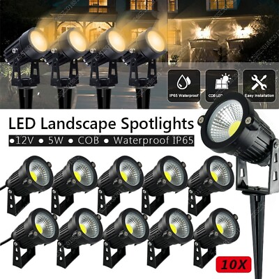 #ad 12V 5W 3000K LED Landscape Light Spotlight Low Voltage Garden Outdoor Waterproof $55.00