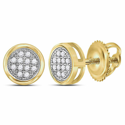 #ad 10kt Yellow Gold Womens Round Diamond Circle Earrings 1 20 Cttw $149.60