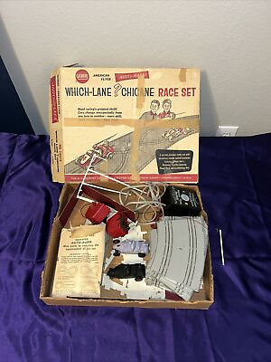 #ad Vintage 1950’s Gilbert American Flyer Auto Rama Which Lane Chicane Race Set $45.00