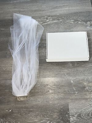 #ad Tulle Wedding Veil Simple Elegant White 20” New $8.99