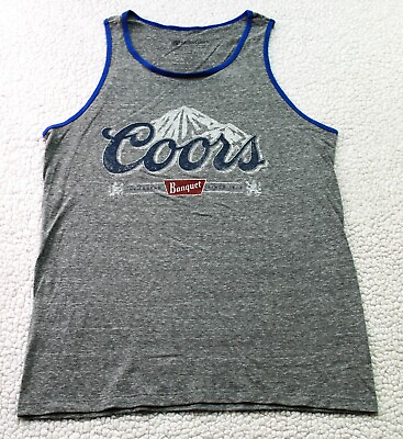 Coors Banquet Beer Men#x27;s Tank Top Sleeveless T Shirt Grey MEDIUM MillerCoors $14.95