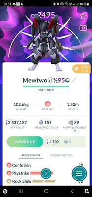 #ad Armored Mewtwo Two Charged Moves For Ultra League Pokemon Trade Go $100.00