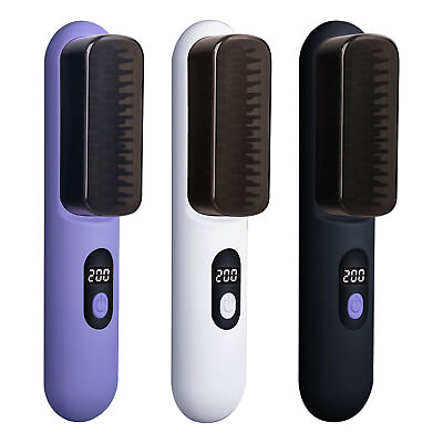 #ad Hair Straightener Styling Comb Portable 3 Speed Styling Comb Straightener Brush $25.91