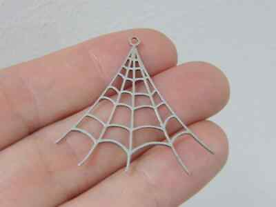 #ad 1 Spiderweb cobweb pendant tone stainless steel HC839 $4.25