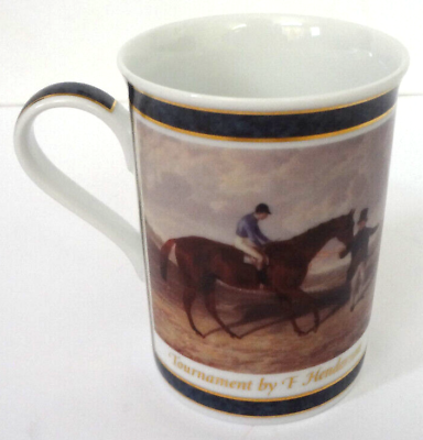 #ad TOURNAMENT BY F HENDERSON COFFEE MUG CUP THOROUGHBRED DERBY HORSE RACE SOUVENIR $16.98