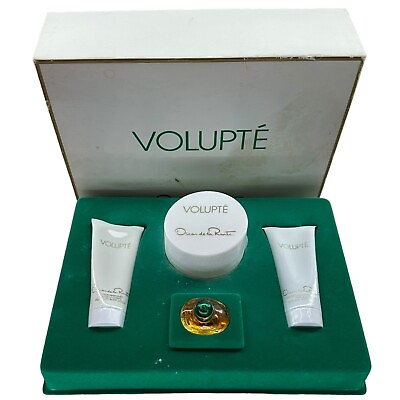 #ad Volupté Oscar de la Renta Sensual Luxuries 4 Piece Set Parfum Powder Lotion VTG $39.94