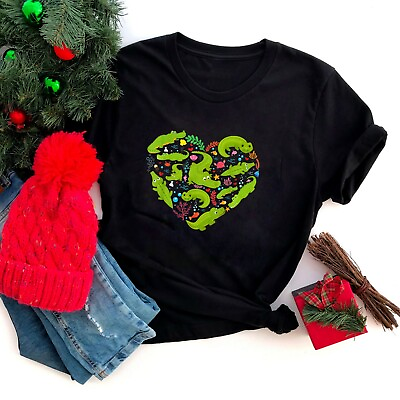 Funny Alligator Heart Valentine Men Women Kid Animals Lover T Shirt $17.99